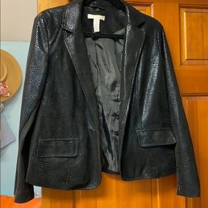 Chico’s Black Size 1 Snake Print Jacket